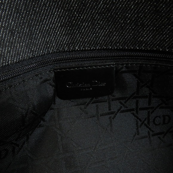 Christian Dior Logo Charm Tote Bag Denim Gray - Picture 7 of 9